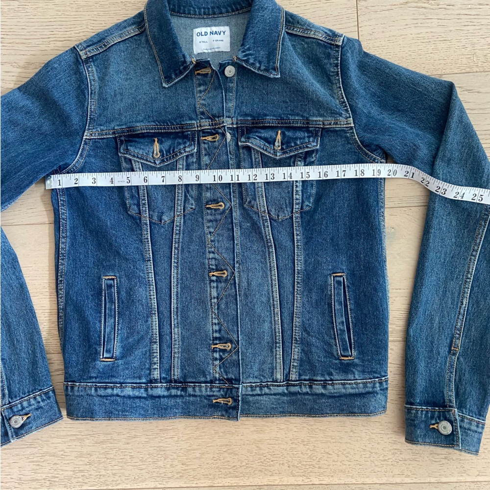 OLD NAVY Stretch Denim Jacket — Small Tall — Medium Wash — NWOT - Picture 7 of 8